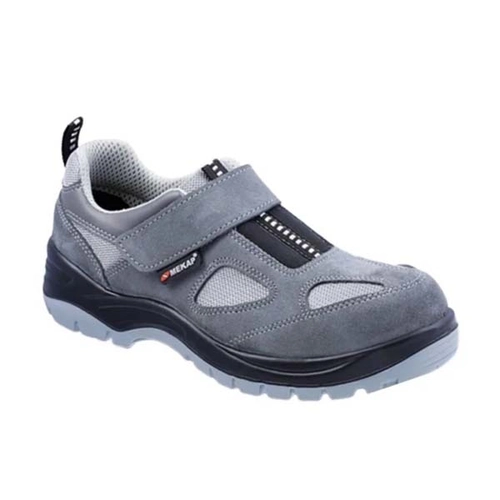 Mekap O1 Süet Deri Çeliksiz Kaymaz Taban İş Ayakkabısı Gri