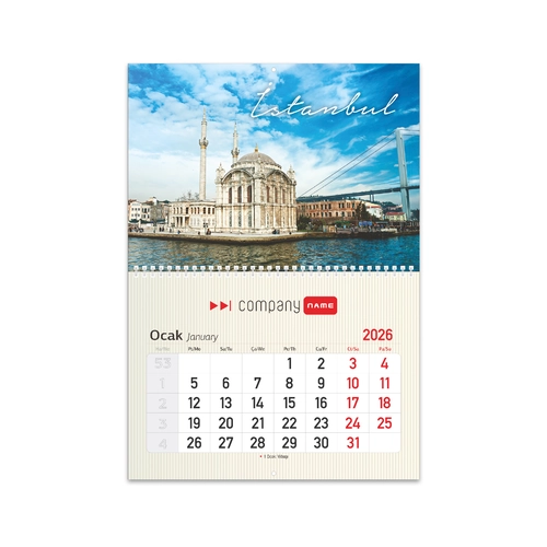 Askılı Delikli Duvar Takvimi