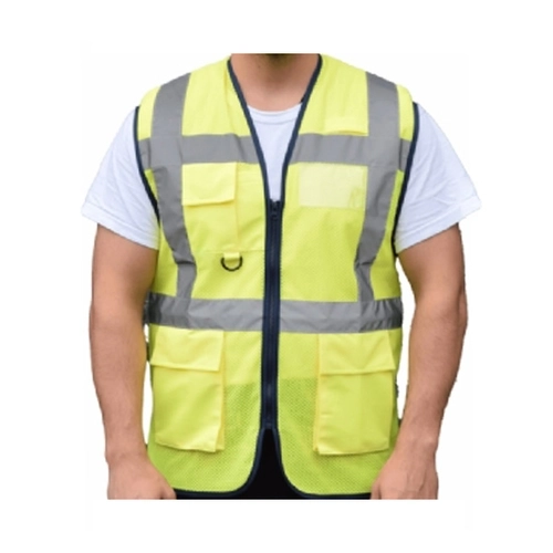 Fileli Premium İkaz Yeleği Sarı