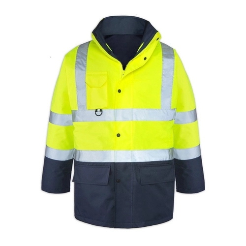 Hi-Vis 5 in 1 Parka Neon Sarı - Lacivert