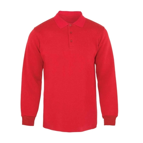 Polo Yaka 3 İplik Sweatshirt Kırmızı